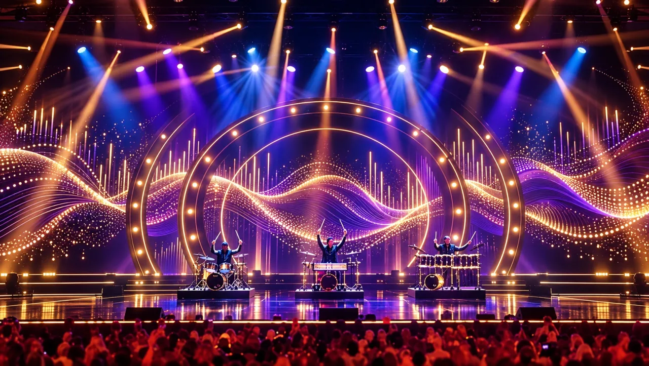 AI concept: AI Amplification in a midnight marquee stage setting inspired by Las Vegas